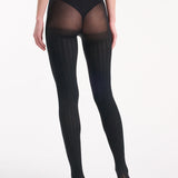 Cable Knit Tight - Black