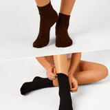 Cuffed Rib Crew 2 Pack - Chocolate/Black