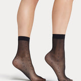 Lurex Spot Anklet - Black/Silver
