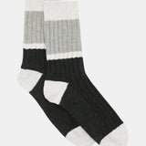 Organic Cotton Chunky Rib Splice Crew - Charcoal