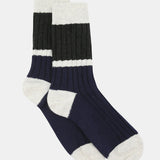 Organic Cotton Chunky Rib Splice Crew - Eclipse