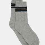 Chunky Rib Tennis Crew Sock - Grey Marle