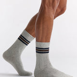 Chunky Rib Tennis Crew Sock - Grey Marle