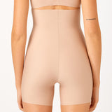 Laser Cut Hi-Waisted Mid Thigh Short - Praline