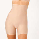 Laser Cut Hi-Waisted Mid Thigh Short - Praline