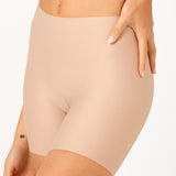 Laser Cut Waisted Mid Thigh Short - Praline