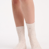 Fleck Wool Blend Crew Sock 2 Pack - Cream/Blue