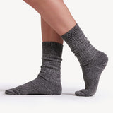 Recycled Polyester Slouch Sock - Charcoal