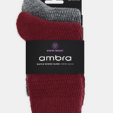 Waffle Crew Sock 2 Pack - Garnet/Charcoal