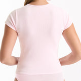 Refined Rib Round Neck Tee - Shell