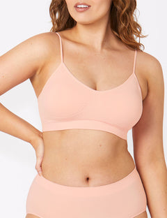 Bare Essentials Adjustable Padded Wirefree Bra - Strawberry