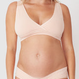 Bamboo Maternity Crossover Crop - Putty Pink - Ambra Corporation