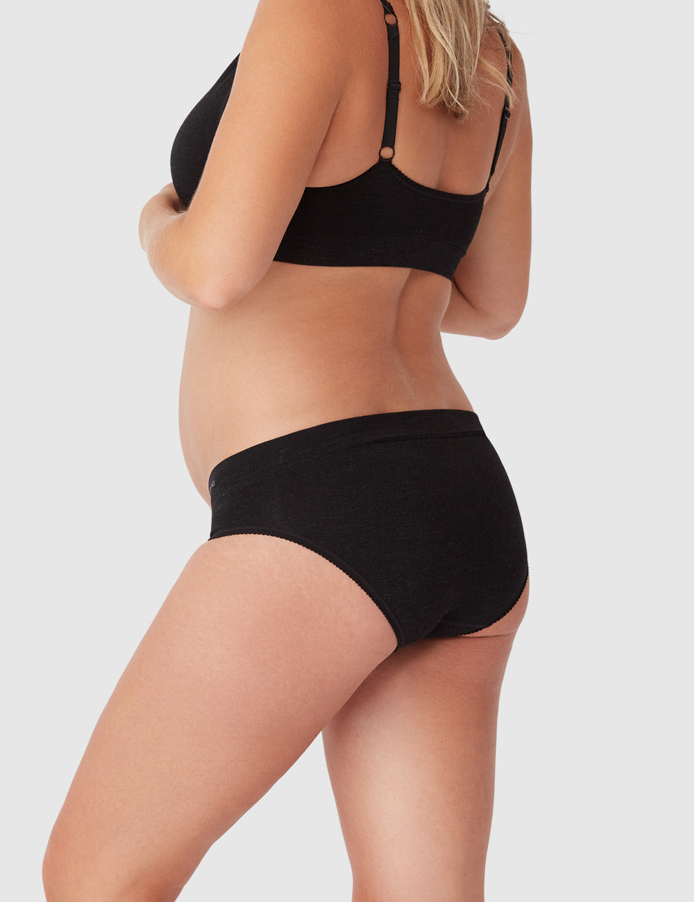 Bamboo Maternity Under Bump Brief - Charcoal Marle - Ambra Corporation