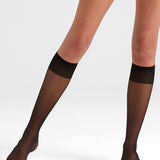 Sheer Knee High 3 Pair - Black - Ambra Corporation