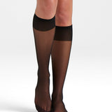 Sheer Knee High 3 Pair - Black - Ambra Corporation
