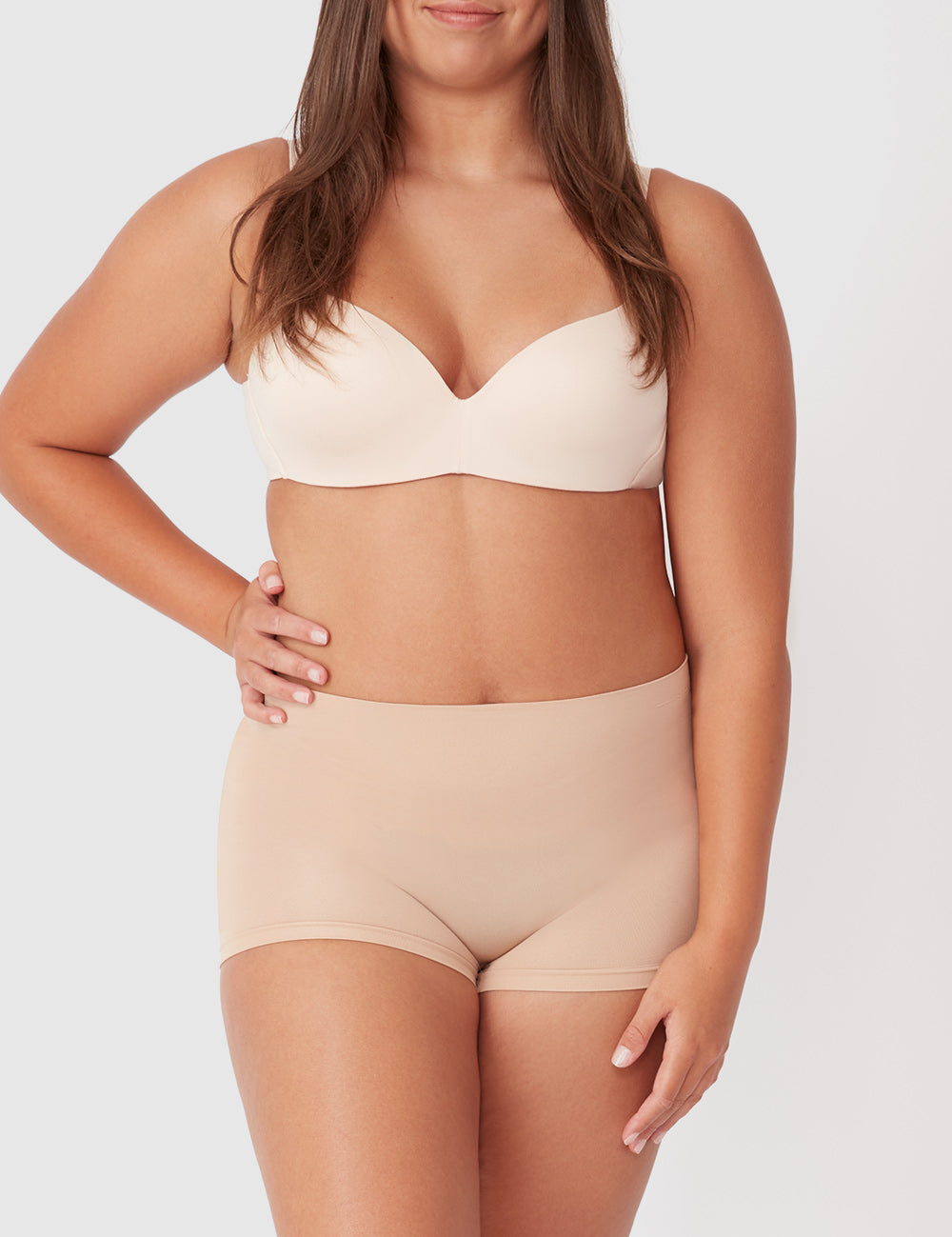 2 Pack Seamless Smoothies Shortie - Rose Beige - Ambra Corporation