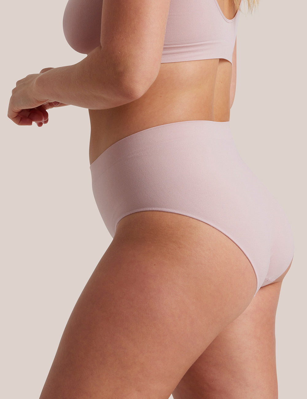 Bare Essentials Midi in Lilac Taupe back view