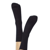 Black 2PP Wool Cotton Blend Rib Crew Sock
