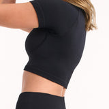 Rib Raglan Tee - Black