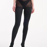 Cable Knit Tight - Black