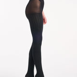 Cable Knit Tight - Black