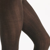 Cable Knit Merino Tight - Chocolate
