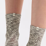 Organic Cotton Chunky Rib Crew Sock - Coffee