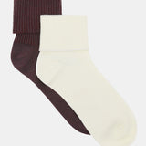 Cuffed Rib Crew 2 Pack - Buttercream/Fudge