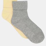 Cuffed Rib Crew 2 Pack - Meringue/Grey Marle