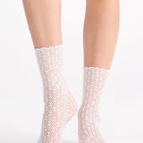 Crochet Net Anklet - White