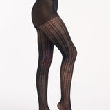 Diamond Pointelle Tight - Black