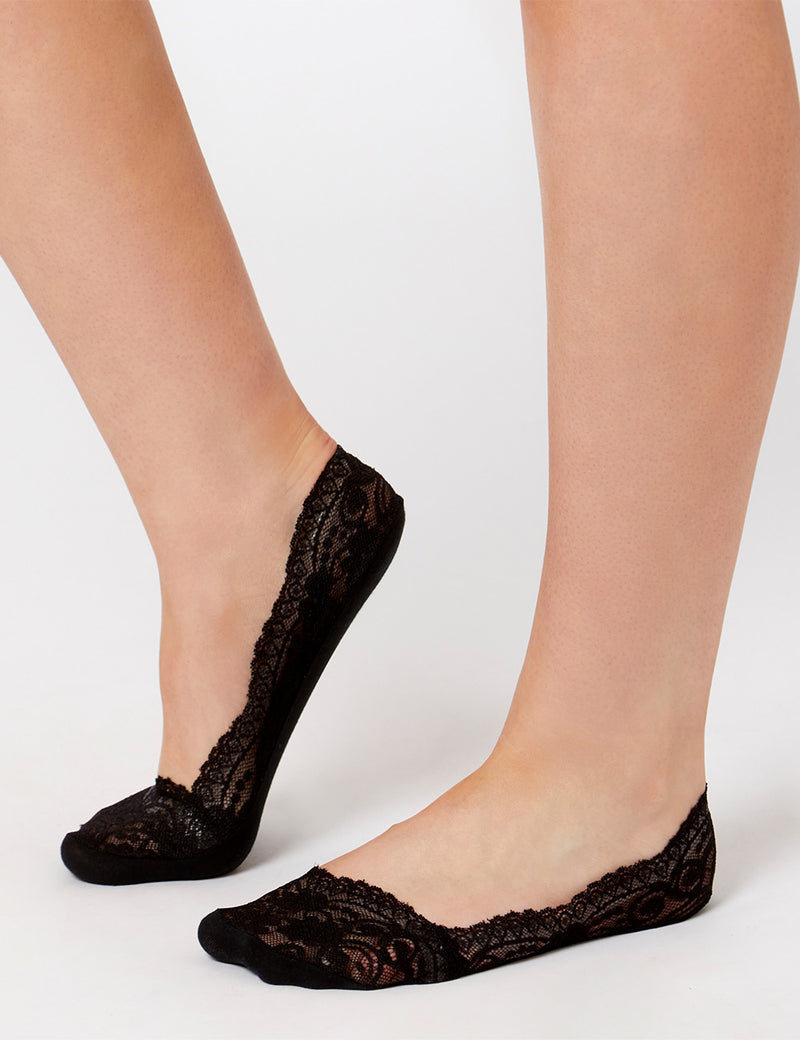 2pp Lace Footlet Black