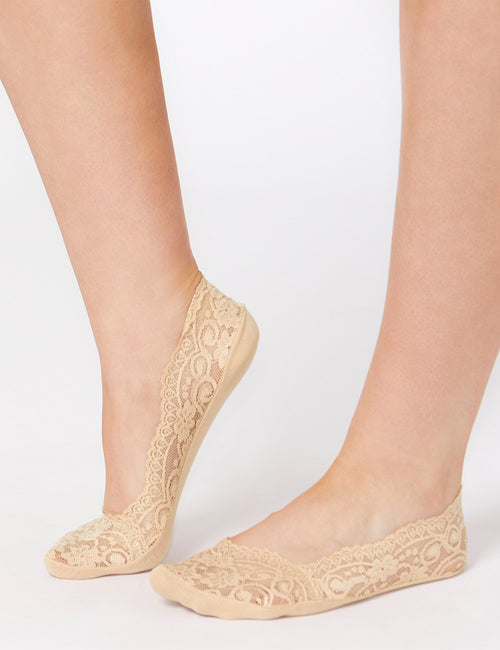 2pp Lace Footlet Natural