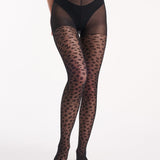 Leopard Sheer Tight - Black