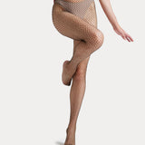 Lurex Fishnet Tight - Black/Silver
