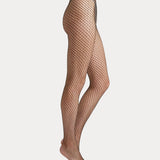 Lurex Fishnet Tight - Black/Silver
