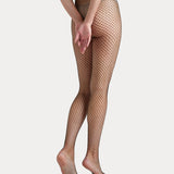 Lurex Fishnet Tight - Black/Silver