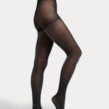 Lurex Chevron Tight - Black/Silver