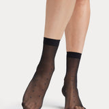 Lurex Spot Anklet - Black/Silver