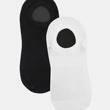 Bamboo No Show Socks 2P - Black/White