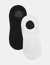 Bamboo No Show Socks 2P - Black/White