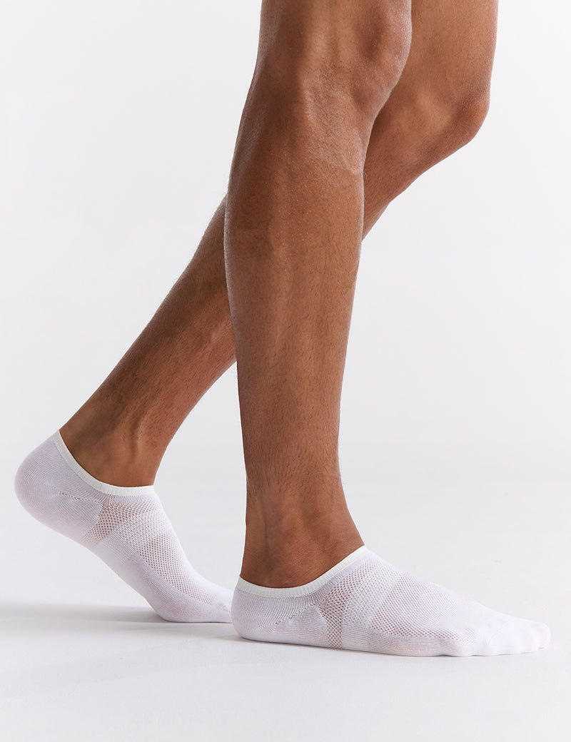 Bamboo No Show Socks 2P - Black/White