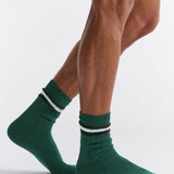 Chunky Rib Tennis Crew Sock - Evergreen