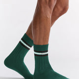 Chunky Rib Tennis Crew Sock - Evergreen