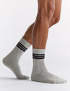 Chunky Rib Tennis Crew Sock - Grey Marle