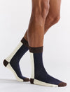 Bamboo Two Tone Crew Sock - Cream