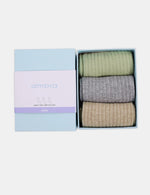 Organic Cotton Fine Cable Crew 3 Pack Gift Box