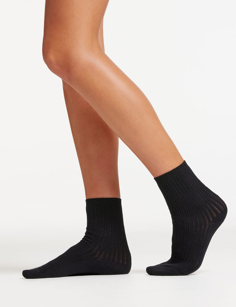 Womens organic cotton socks, black, ambra