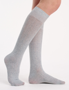 Organic Cotton Cable Knit Knee High - Grey Marle