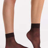 Coloured Sheer Ankle 2 Pack - Fudge/White